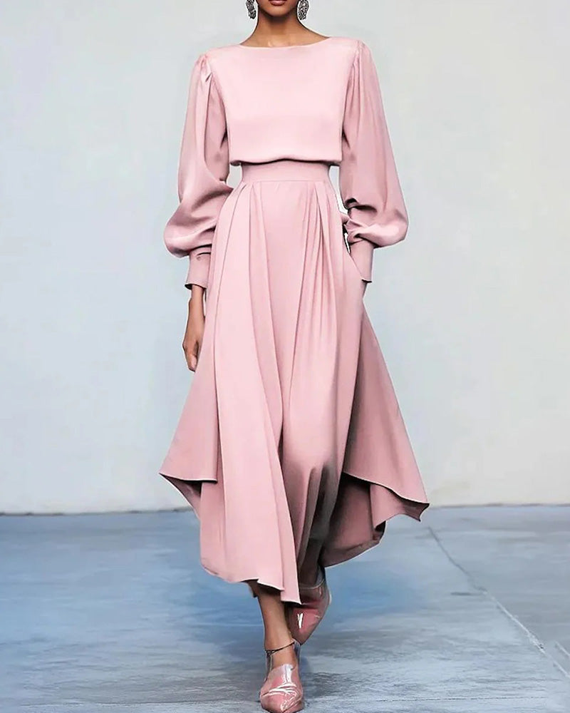 Casual Asymmetrical Hem Flowy Maxi Dress